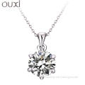 OUXI Fashion Jewelry Necklace AAA White Cubic Zircon Diamond Women Engagement Necklace